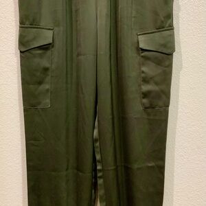Marled Women’s Forest Green Sateen Cargo Pants